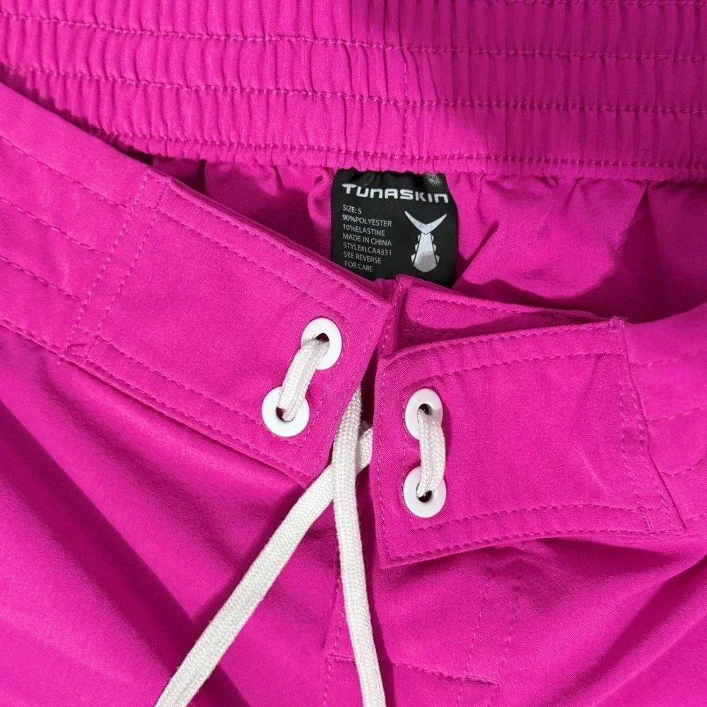TunaSkin Womens Pink Board Shorts Small Swim Surf Beach 2